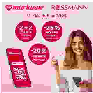 Dny Marianne jsou tady! 🎉 Od 11. do 14. 4. si užijte exkluzivní beauty nákupy se skvělými slevami.💄

🛍️ -25 % na jeden libovolný neakční produkt
💙 -20 % na Haruharu Wonder
💖 -20 % na Rom&nd
💋 -25 % na NYX PMU - rty & tvář
🌿 2 + 2 zdarma na pleťové masky

Akce platí pouze v prodejnách ROSSMANN s platným kuponem Dny Marianne.🎫 Slevové kupony získáte v mobilní nebo webové aplikaci Dny Marianne či v kuponových knížkách, které jsou součástí dubnových vydání časopisů Marianne, Marianne Bydlení a Marianne Venkov a styl.

#Rossmann #RossmannClub #DnyMarianne #Pece #Krasa